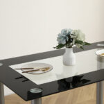 Black And Clear Dining Table Set – Modern Glass Table with Stylish Chairs 