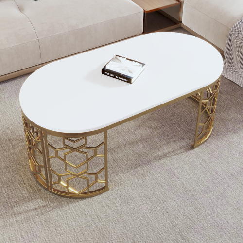 Modern Oval Shaped Coffee Table – Stylish & Space Saving Living Room Table 