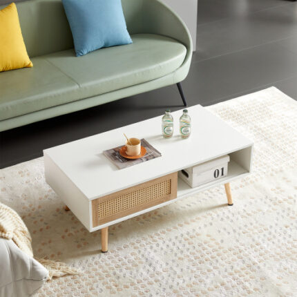 Rattan Coffee Table – Stylish & Durable Woven Design for Living Room 