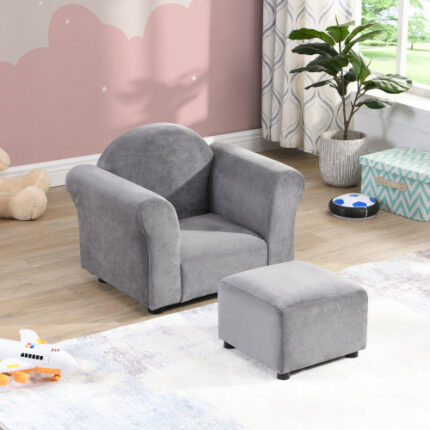 Velvet Soft Bag Sofa with Footstool – Cozy & Stylish Lounge Seating 