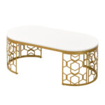 Modern Oval Shaped Coffee Table – Stylish & Space Saving Living Room Table 