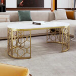 Modern Oval Shaped Coffee Table – Stylish & Space Saving Living Room Table 