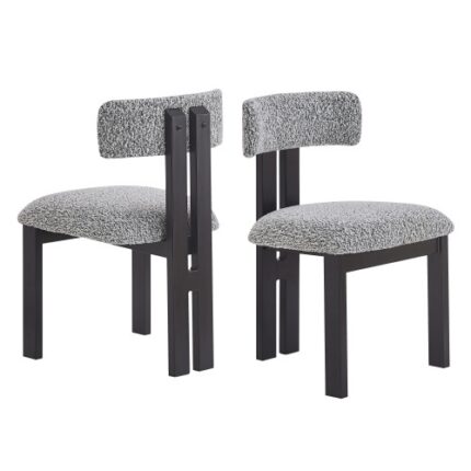 Set of 2 Upholstered Armless Dining Chairs with Metal Legs 